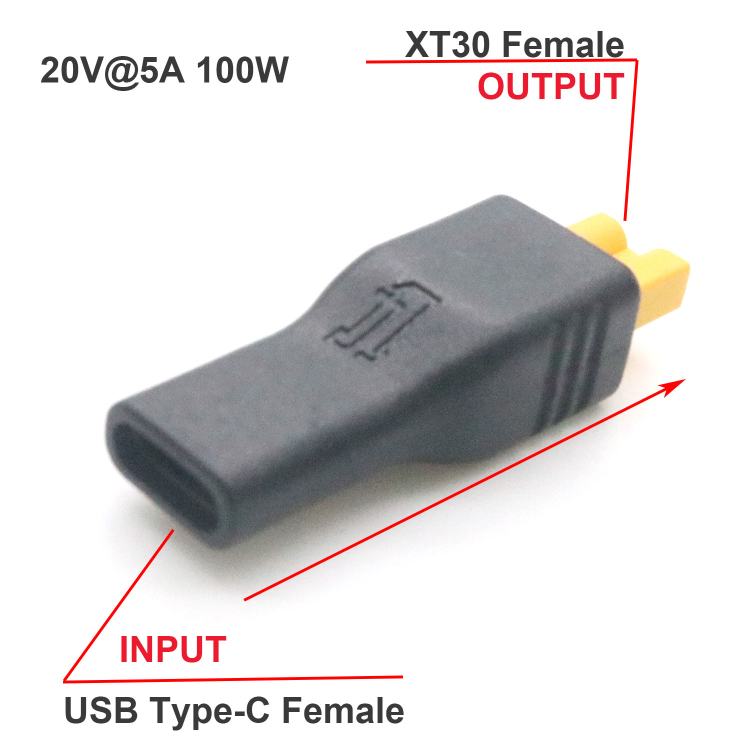 Drone Battery Adapter - 1개 USB 타입 C 여성 입력