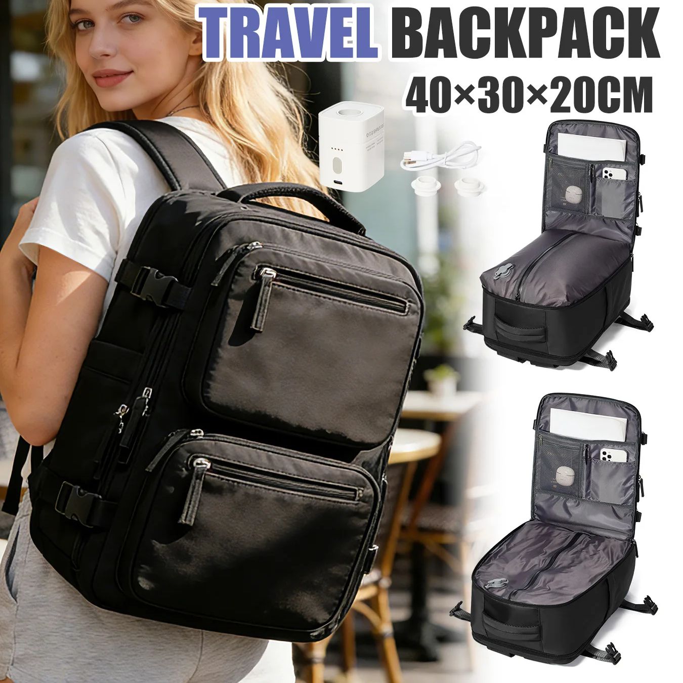 여성용 백팩 펌프가 있는 진공 백팩 휴대용 수하물 40 - Drone Backpack 리뷰 및 가격